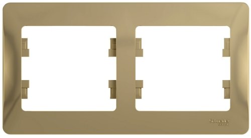 Рамка горизонтальная Systeme Electric Glossa 2-м. титан картинка